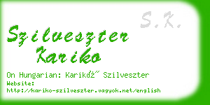 szilveszter kariko business card